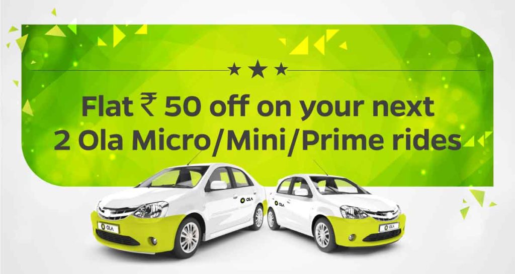Flat Rs.50 off on 2 Ola rides! Olacabs Blogs