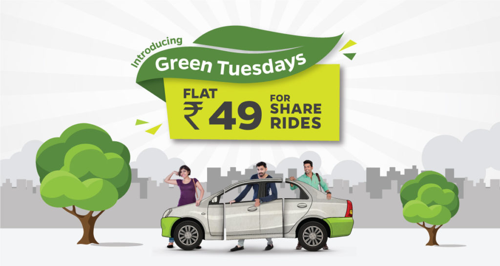 Riding Ola Share on Tuesdays just got better - Olacabs Blogs