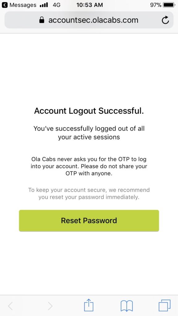One More Step Towards Account Security Olacabs Blogs